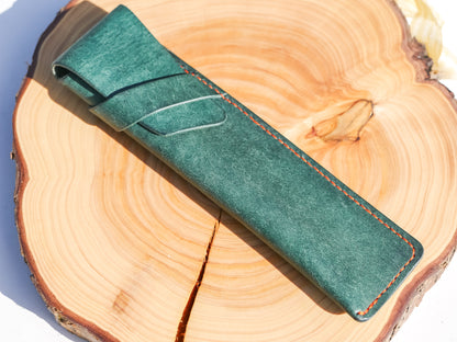 Pochette à Stylo en Cuir Végétal - Fabrication Artisanale