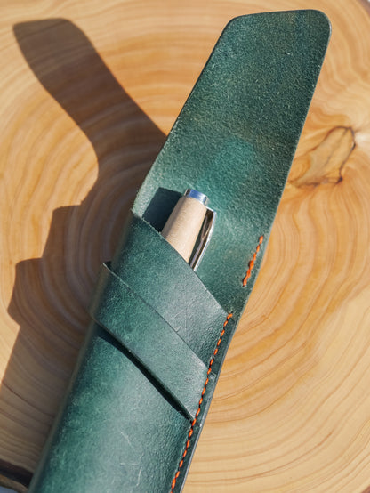 Pochette à Stylo en Cuir Végétal - Fabrication Artisanale