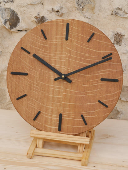 Horloge Chêne Massif - Style Bâtons